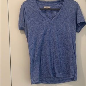 Blue basic v neck tee
